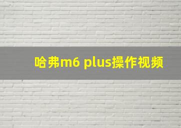 哈弗m6 plus操作视频